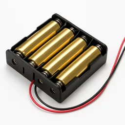 Suporte de 4 pilhas AA (6V) — alimenta a Ponte H